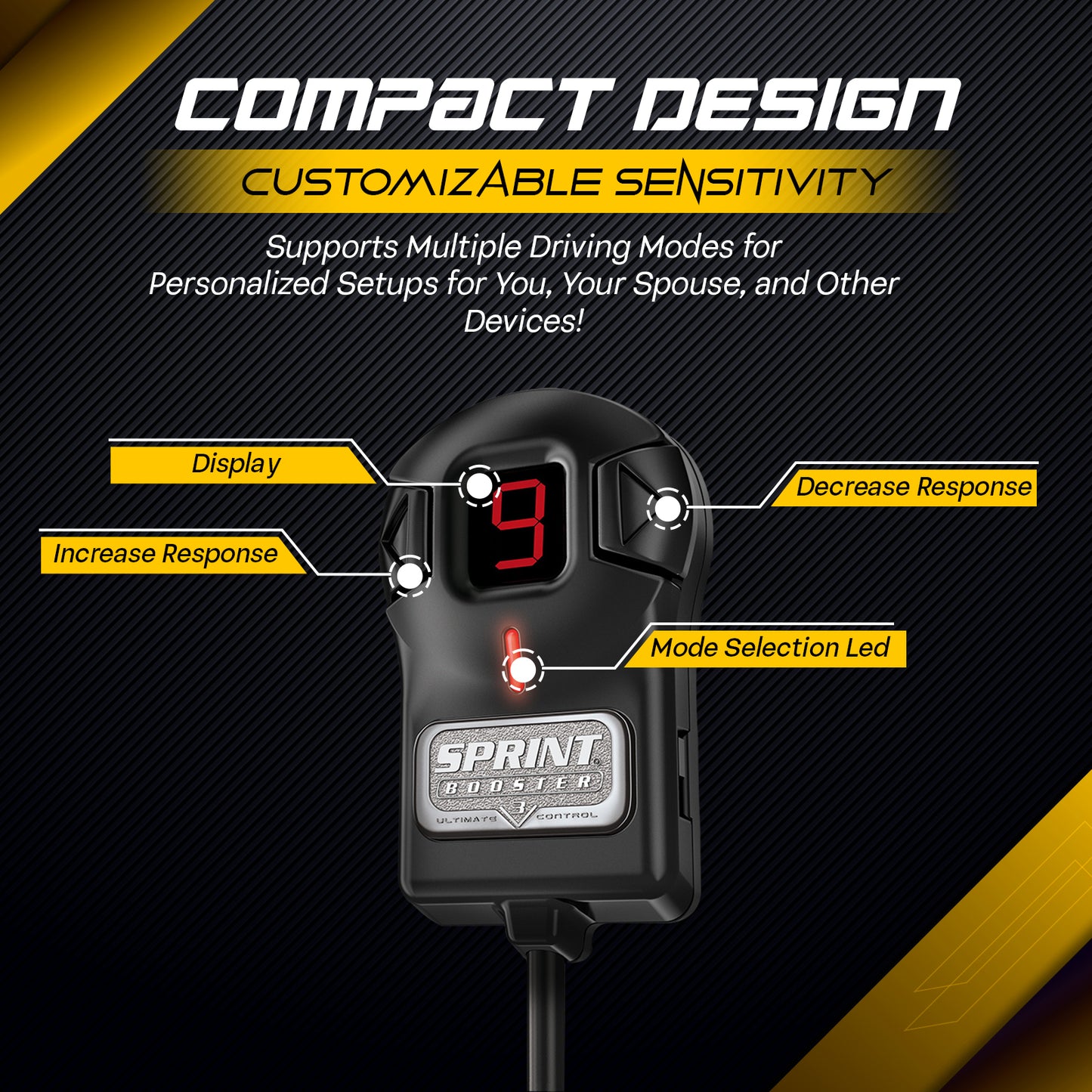 Sprint Booster - Throttle Response Controller, 9 Drive Throttle Controller for 2006-2023 Toyota Tacoma, Smart Pedal Commander, Plug & Play Racing Accelerator for Faster Acceleration